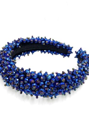 Pastel Beaded Headband- Blue