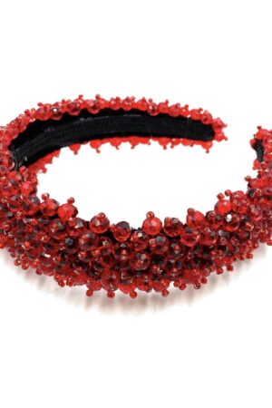 Red Pastel Beaded Headband