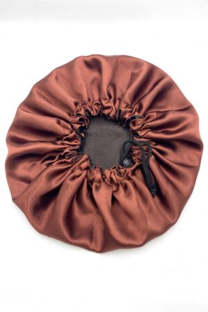 Brown Silk Reversible Bonnet