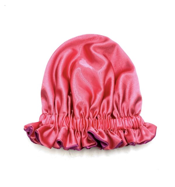 Pink/Peach Ruffle Bonnet - Adult Size