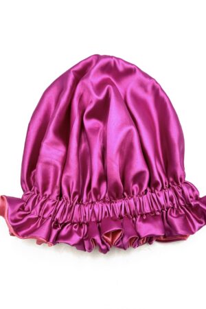 Pink/Peach Ruffle Bonnet – Adult Size