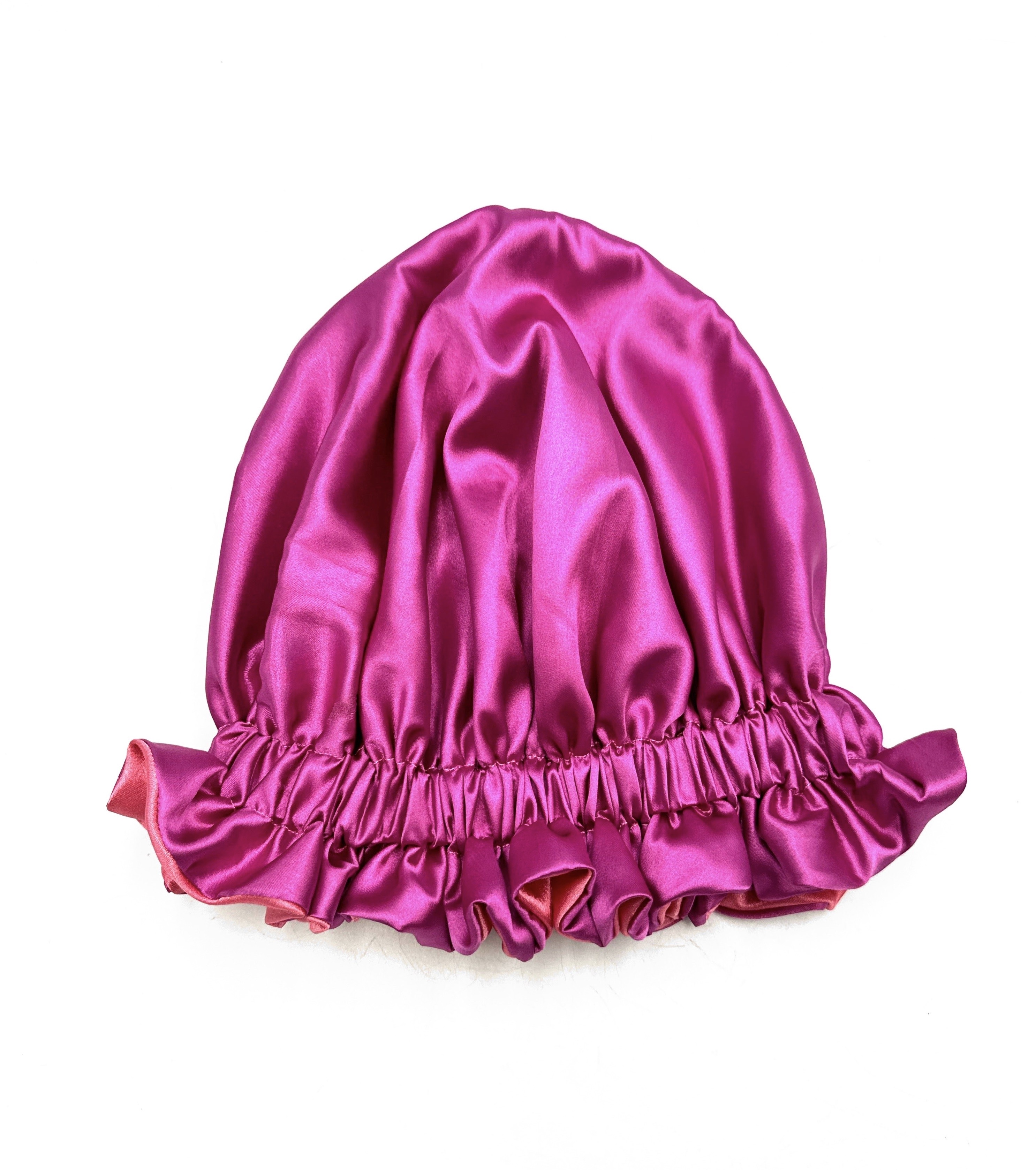 Pink/Peach Ruffle Bonnet – Adult Size