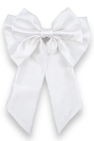 White Hair Bow Clip