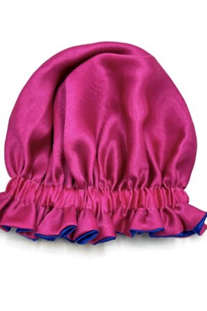Blue Ruffle Reversible Bonnet – Adult Size