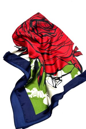 Red Rose Silk Scarf