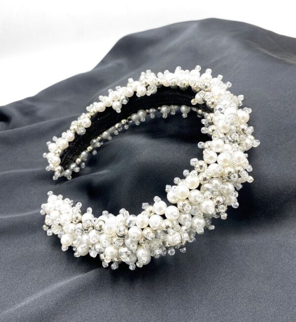 White Pastel Beaded Headband