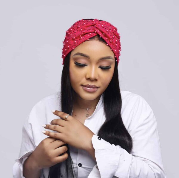 Ara Beaded Headband - Pink