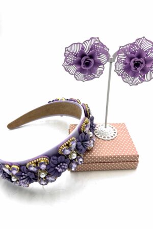 Lele Headband & Earring Set- Purple