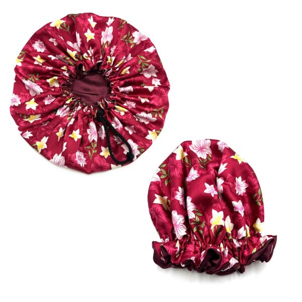 Mum & Mini Silk Reversible Bonnet - wine